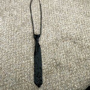Black tie necklace
